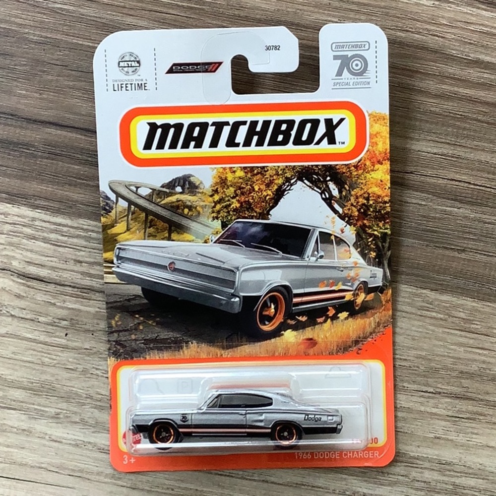 1966 Dodge Charger Silver 1960s Car Matchbox 2023 70 Years Special Edition